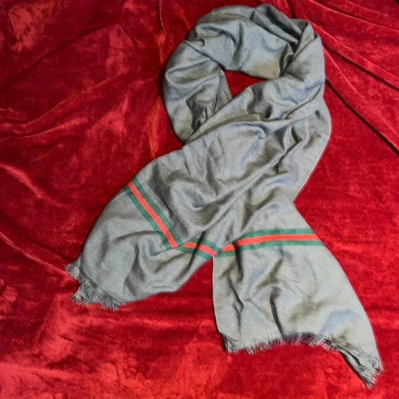Fashion unisex grey red green oversized blanket scarf - Picture 4 of 16